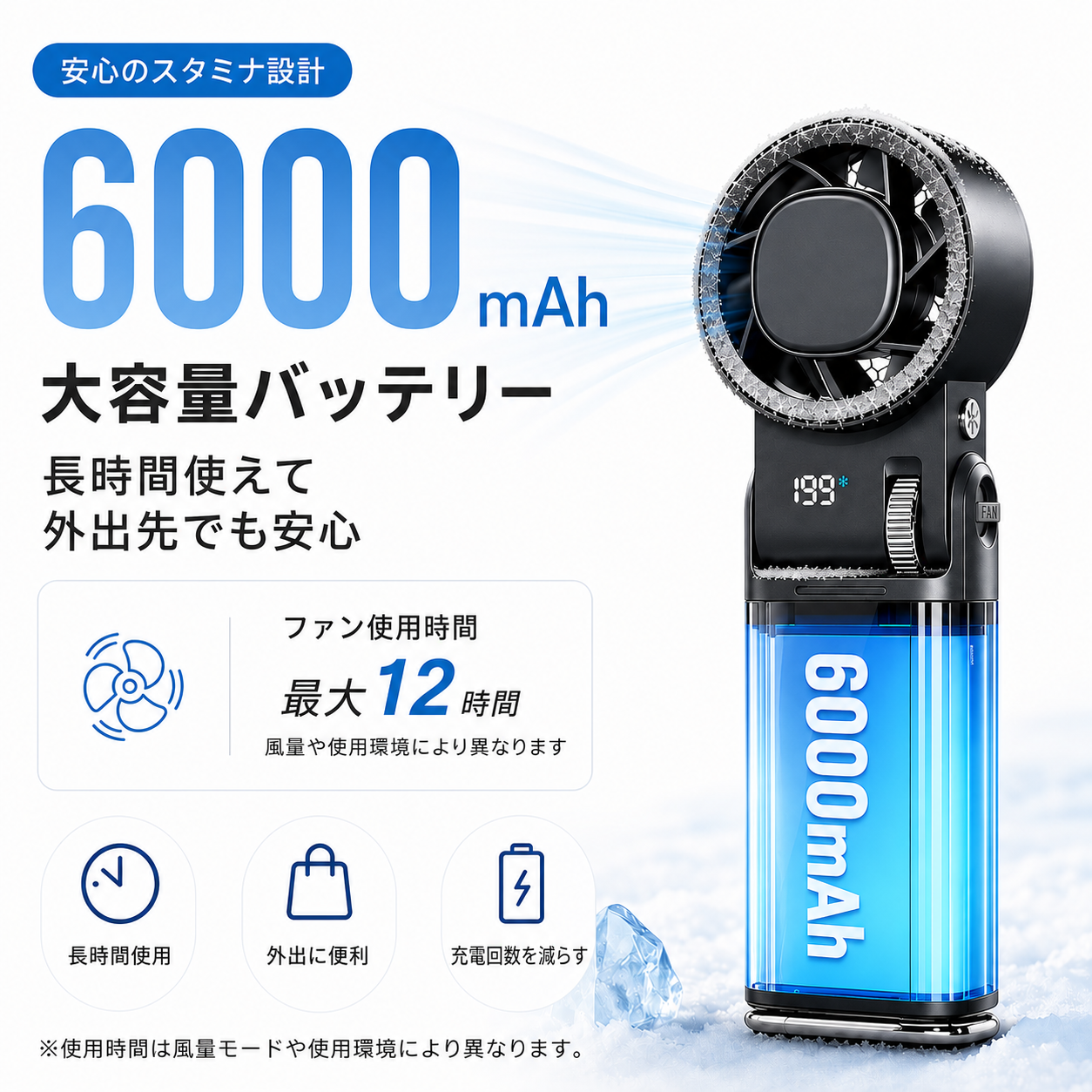 ICE FAN 冷却プレート搭載 ハンディファン