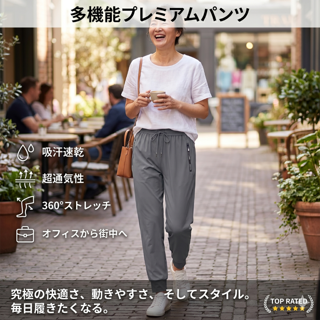 【男女兼用】アイスシルク・多機能プレミアムパンツ