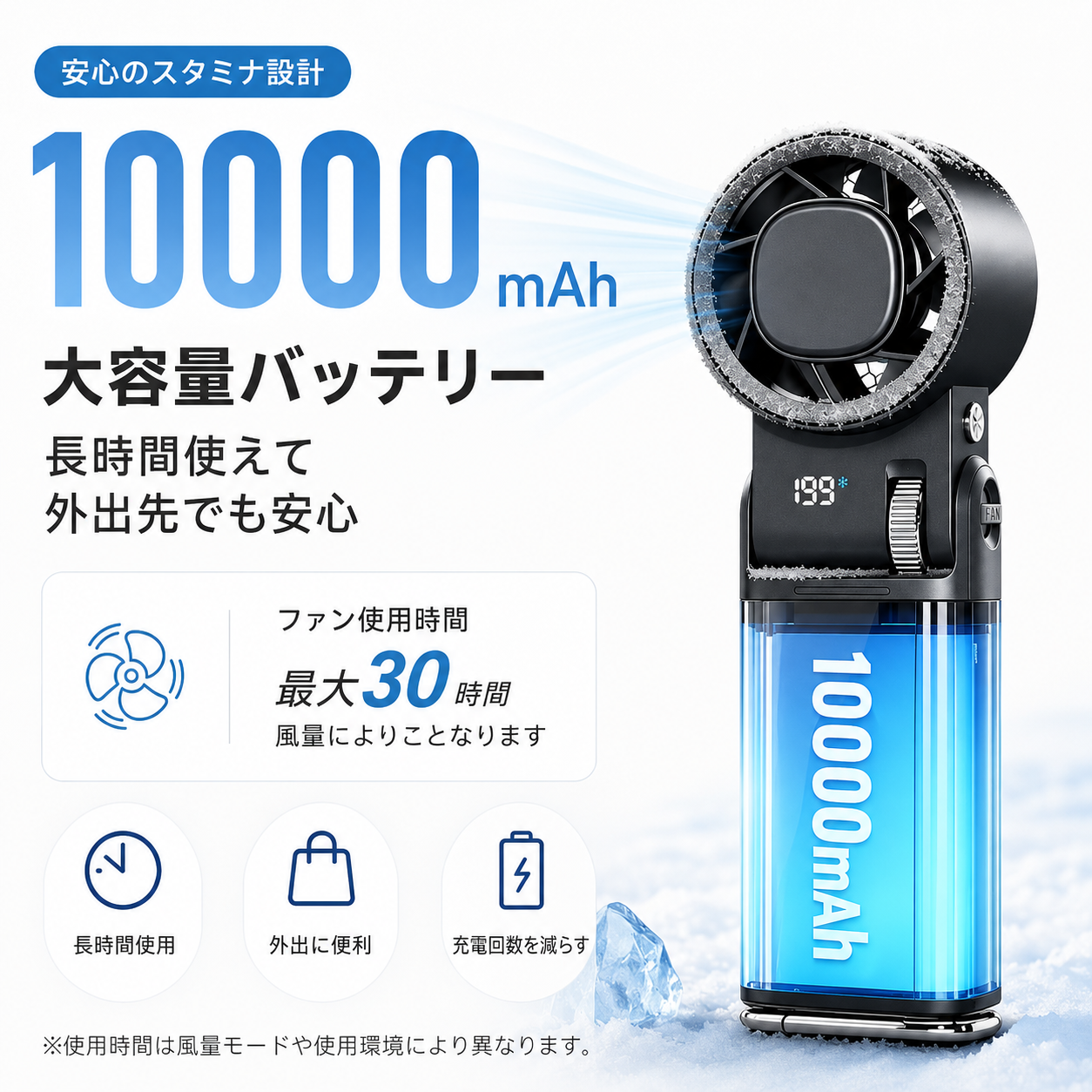 ICE FAN 冷却プレート搭載 ハンディファン