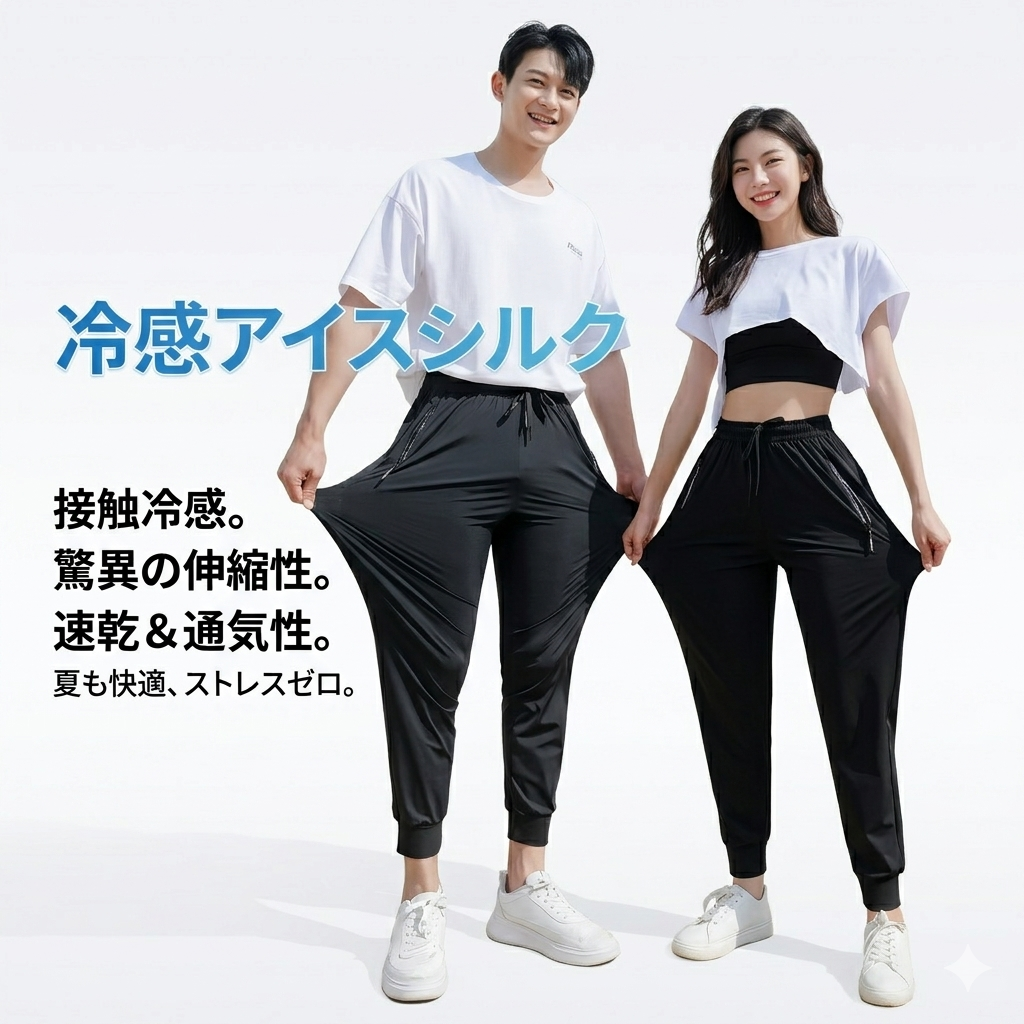 【男女兼用】アイスシルク・多機能プレミアムパンツ